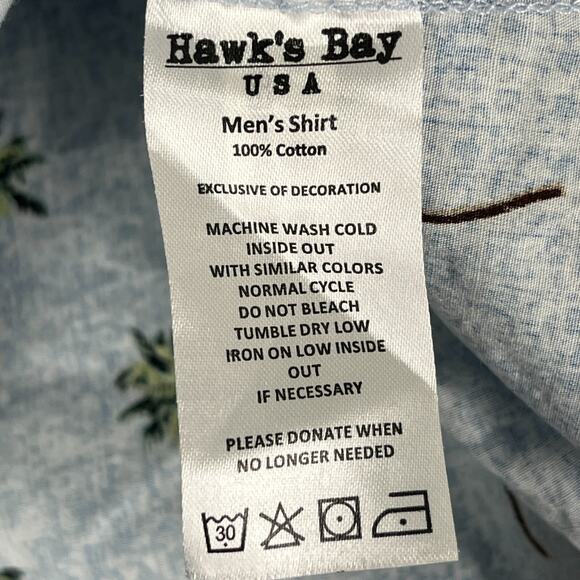 Hawks Bay Shirt Mens Extra Large Hawaiian Resort‎ Palm Button-Front Camp Cabana - Picture 6 of 10